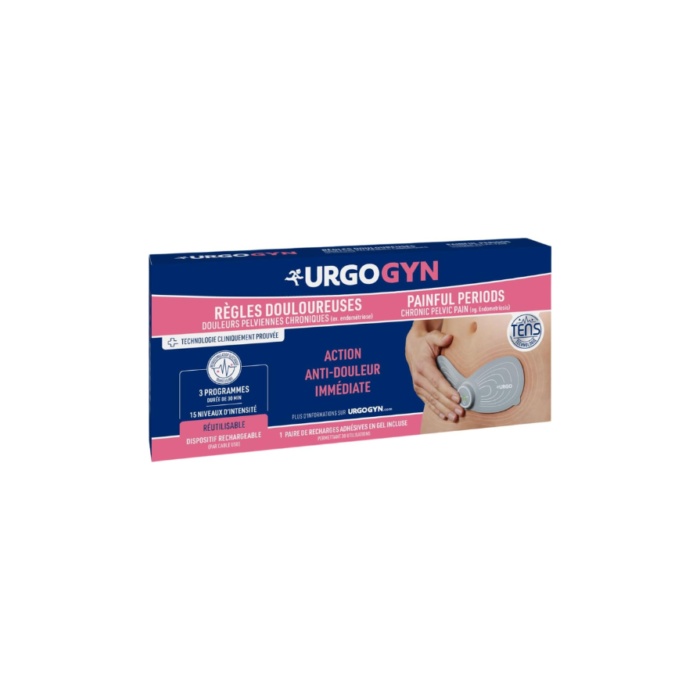 URGOGYN Règles douloureuses douleurs pelviennes chroniques ex: endométriose | Patch d’électrothérapie sans médicament Action antidouleur immédiate et durable Utilisable dès les premières règles